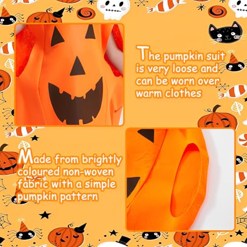 TFSZE Halloween kürbis kostüm erwachsene,Kürbis Cosplay Party Kleidung,Kürbis Kostüm Erwachsene Mit Kürbishut,Kinder/Erwachsene/Familie Halloween Party Cosplay Verkleidung