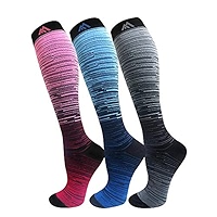 Powerlix Chaussettes De Compression Pour Homme Et Femme Pour La Circulation Le Soulagement Des Gonflements Et De La Douleur Bas De Soutien Pour La Grossesse La Course A Pied Rose Large X Large