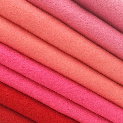 Image of 4pcs Thick 1.4mm Soft Felt Fabric Sheet Assorted Color Felt Pack DIY Craft Sewing Squares Nonwoven Patchwork (92x90cm Pink)