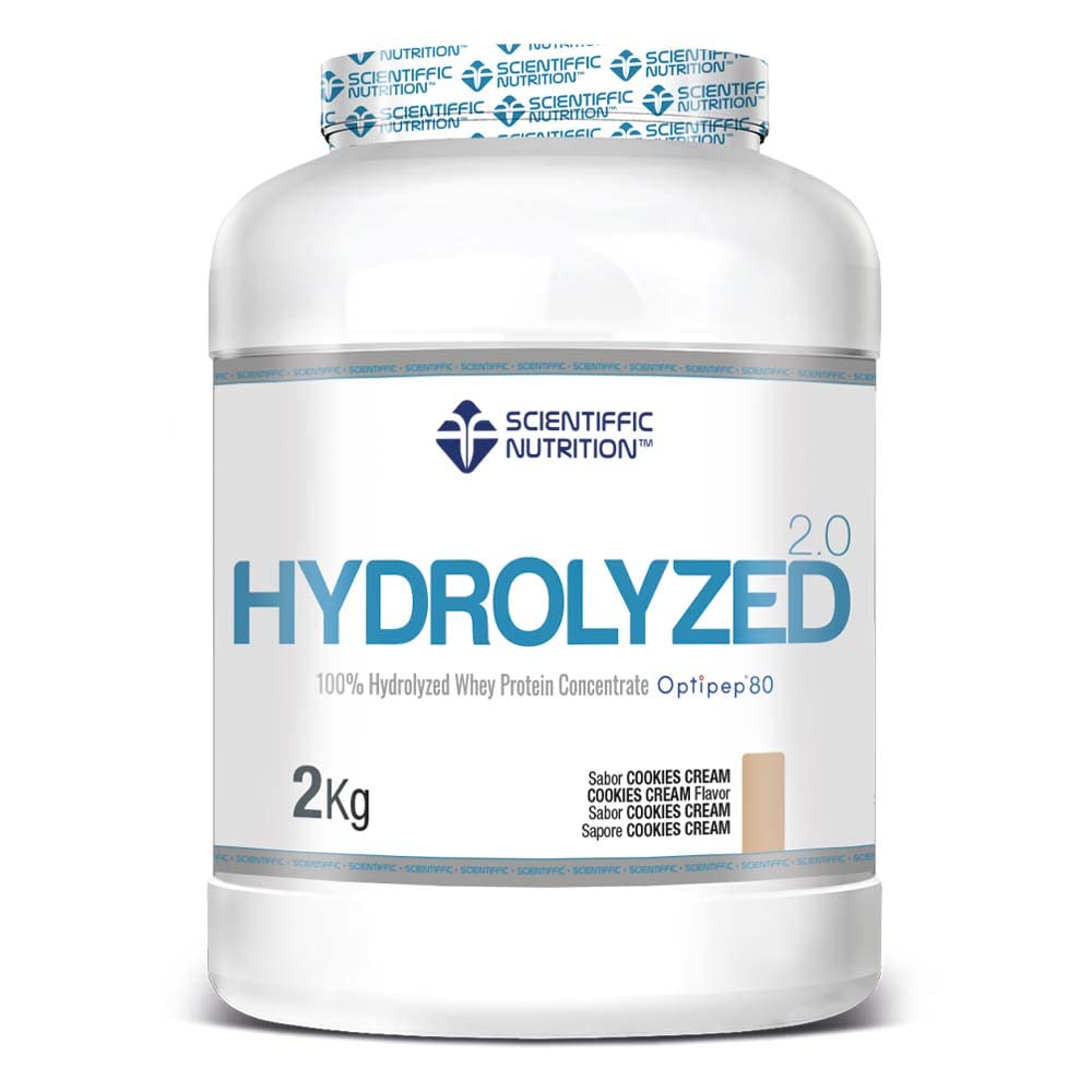 Scientiffic Nutrition - Hydrolyzed, Proteína de Suero de Leche Hidrolizada, Whey Protein en Polvo, Rápida Absorción y Fácil Digestión, Promueve el Crecimiento Muscular - Sabor Cookies, 2kg.