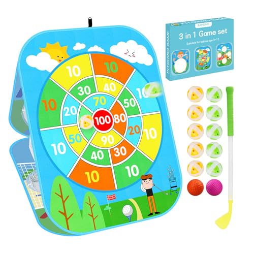 Red de Ejercicio de Golf | Red portátil para Ejercicios de Golf en Interiores y Exteriores con Pelotas, Raquetas y Alfombrillas para astillas Un Robusto Destino de para su jardín y Garaje