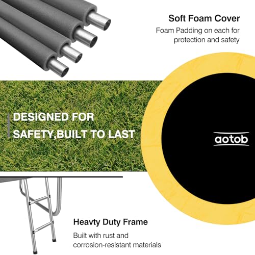 image for AOTOB 10 FT Trampoline for Kids, Trampoline with Enclosure Net, Recrea