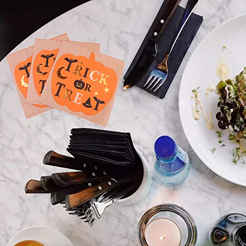 HEMOTON 27 PeÃ§as Guardanapos de Jantar de Halloween Guardanapos de Papel de AbÃ³bora Mesa de Hallow