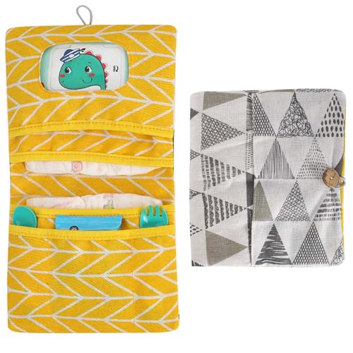 Wickeltaschen-Organizer, 2-in-1-Organizer und Kosmetiktasche, kleine Wickeltasche für Mütter unterwegs, für Windeln, Creme, Feuchttücher, Baby-Organizer (Dreieck)
