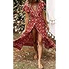 ZESICA-Womens-Bohemian-Floral-Printed-Wrap-V-Neck-Short-Sleeve-Split-Beach-Party-Maxi-Dress ZESICA Women's 2024 Bohemian Floral Printed Wrap V Neck Short Sleeve Split Beach Party Maxi Dress,Lychee Red,Medium