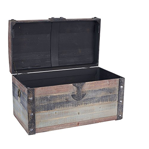 Household Essentials Stripped Weathered Wooden Storage Trunk, Small, #TOP1