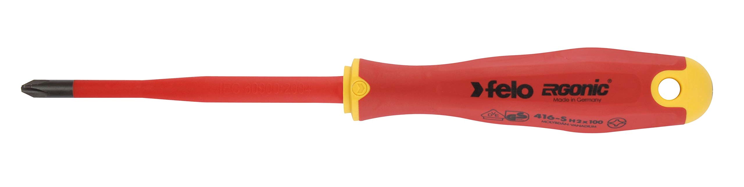 Felo 0715762657 +/- H2 E-Slim Insulated Screwdriver with Length 4"