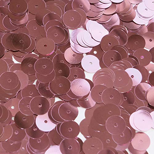 10mm Flat Sequins Pink Metallic Medium Hole Made in USA