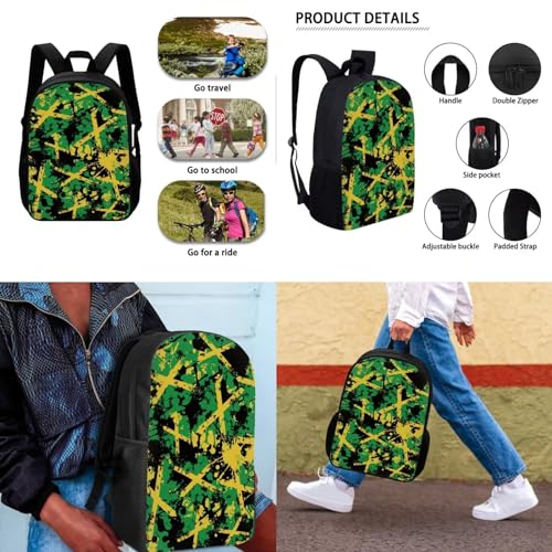 Jamaica School Backpack Teen Girls Kids Bookbag Lightweight Casual Daypacks Travel Backpack with Sling Bag Pencil Case2