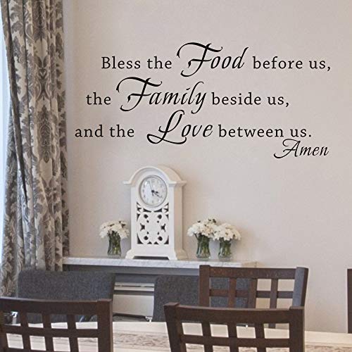 MoharWall Kitchen Wall Sticker Decor Kitchen Decal Quotes - Bless The Food Before Us Saying Decoration