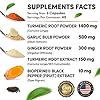 4-in-1 Turmeric and Garlic Supplements with Bioperine 2360 mg (120 ct) Turmeric Ginger Root Capsules with Garlic - Turmeric Curcumin with Black Pepper for Joint, Digestion & Immune Support (Pack of 1)