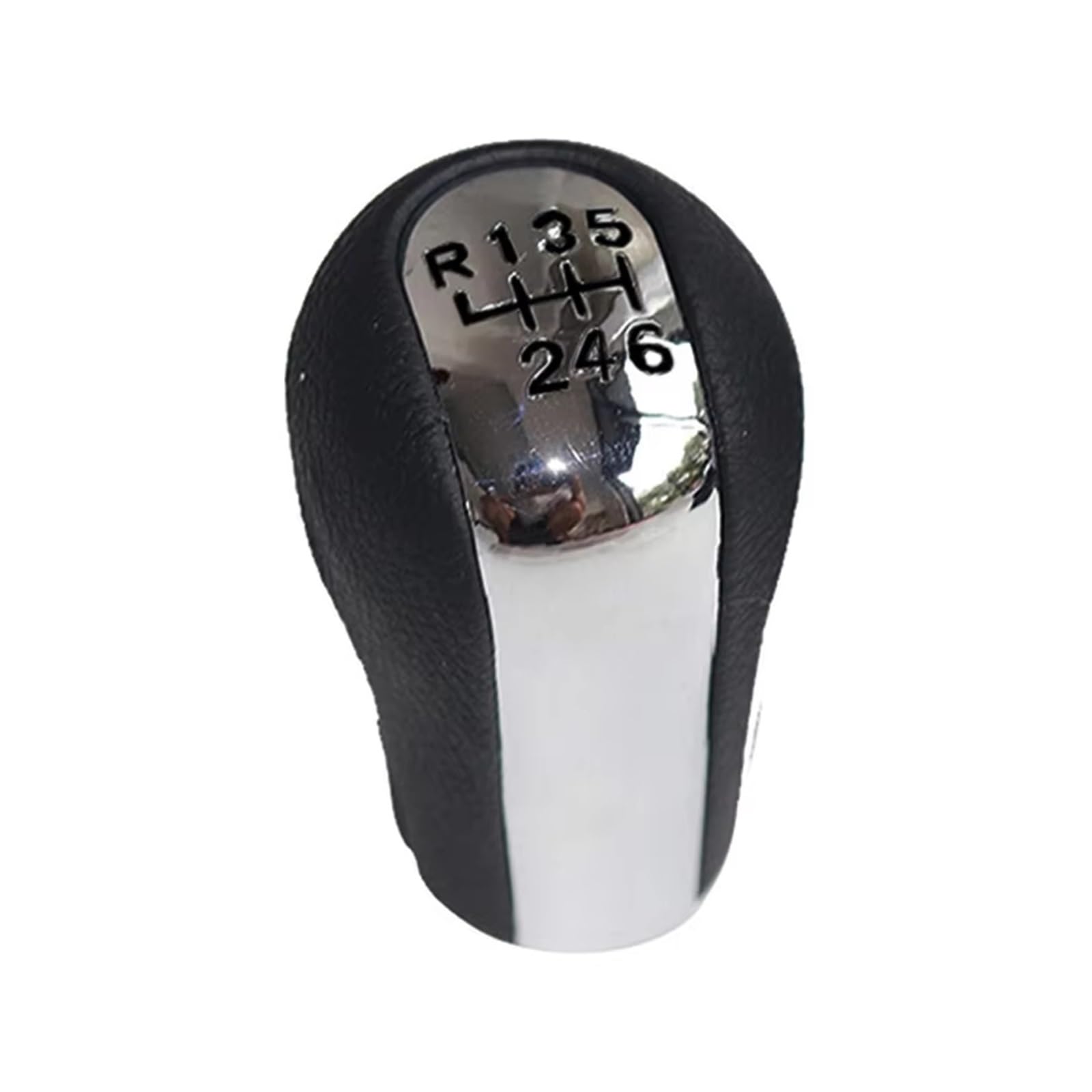 Srvsqtptvk 6 Speed Chrome Black Car Shift Knob For Toyota For Yaris For Vitz 1999-2005 Manual Gear Shift Knob Plastic Metal Lever 5/6 Speed(6 Speed Chrome Black)