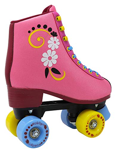 Lenexa uGOgrl Roller Skates for Girls - Kids Quad Roller Skate - Indoor, Outdoor, Derby Children's Skate - Great Youth Skates for Beginners (Pink, Kids 1) - Thumbnail 6