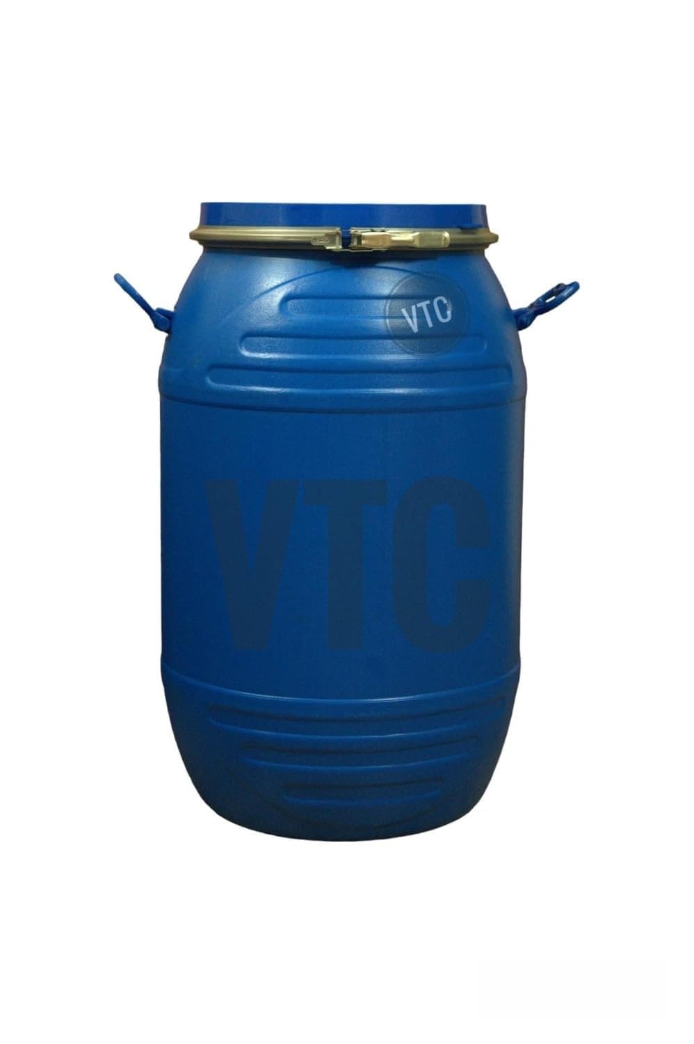 VTC CB Blue Plastic Water Storage Container Drum with Lockring: Unbreakable Jumbo Plus Drum, Multipurpose Barrel (50 Liters, Blue, HDPE)