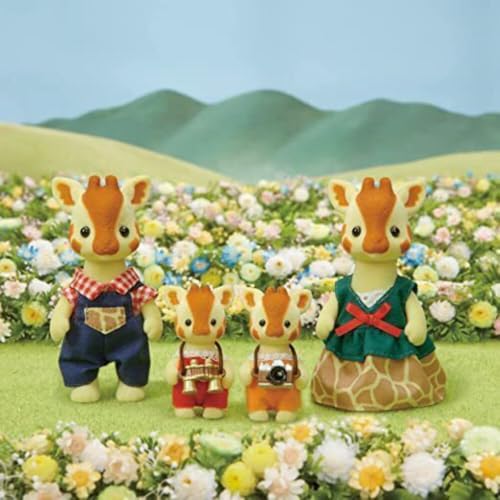 Sylvanian Families - La famille Girafe - Set 4 figurines - Plongez dans l'univers de la famille Sylvanian - Figurines animaux miniatures - Jouet enfant 3 ans et + pour développer imagination - 5639