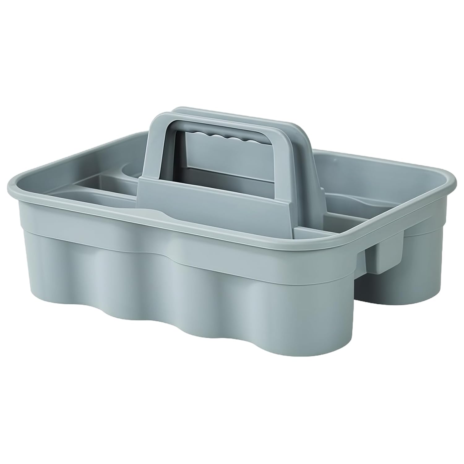 Generic Handheld Cleaning Tool Basket, Grey Pp Plastic Organizer Tray for Home Or Hotel, Featuring Dividers