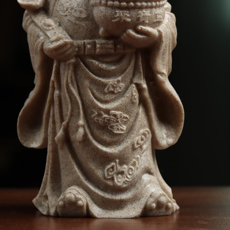 Amazon.co.jp: 財神仏像 福の神 高級天然青砂石彫仏壇仏像 神様の置物