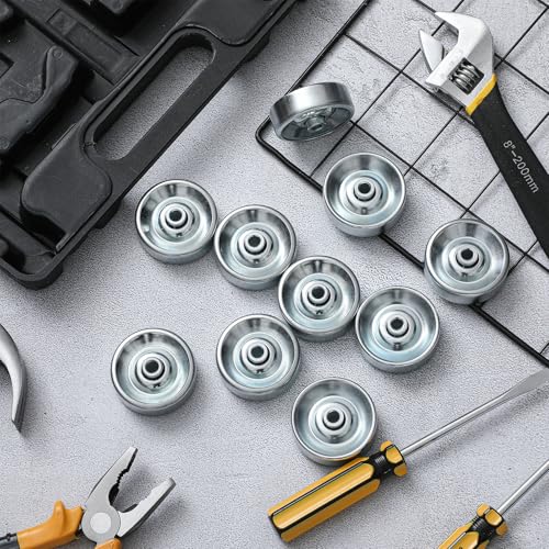 Lounsweer 50 Pcs Metal Conveyor Skate Wheels Replacement Skate Wheels for Flow Rail Galvanized Zinc Plated Steel for Simple Gravity Rollers or Side Guides Accessories, 0.16 lb - Thumbnail 4