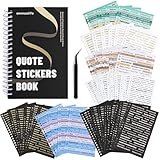 2500+ Pcs Word Stickers for Journaling, 50 Sheets Quote Sticker Gold Foil Art Scrapbook Supplies for Junk Journal, Scrapbooking Supplies for Bullet Journal Craft Small Talk Stickers for DIY Gift Card