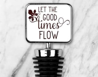 Let The Good Times Flow Rectangle Bottle Stopper, Custom Bottle Stopper, Wine Bottle Topper, Novelty Bottle Stopper, Gift For Mum, Wine Stop