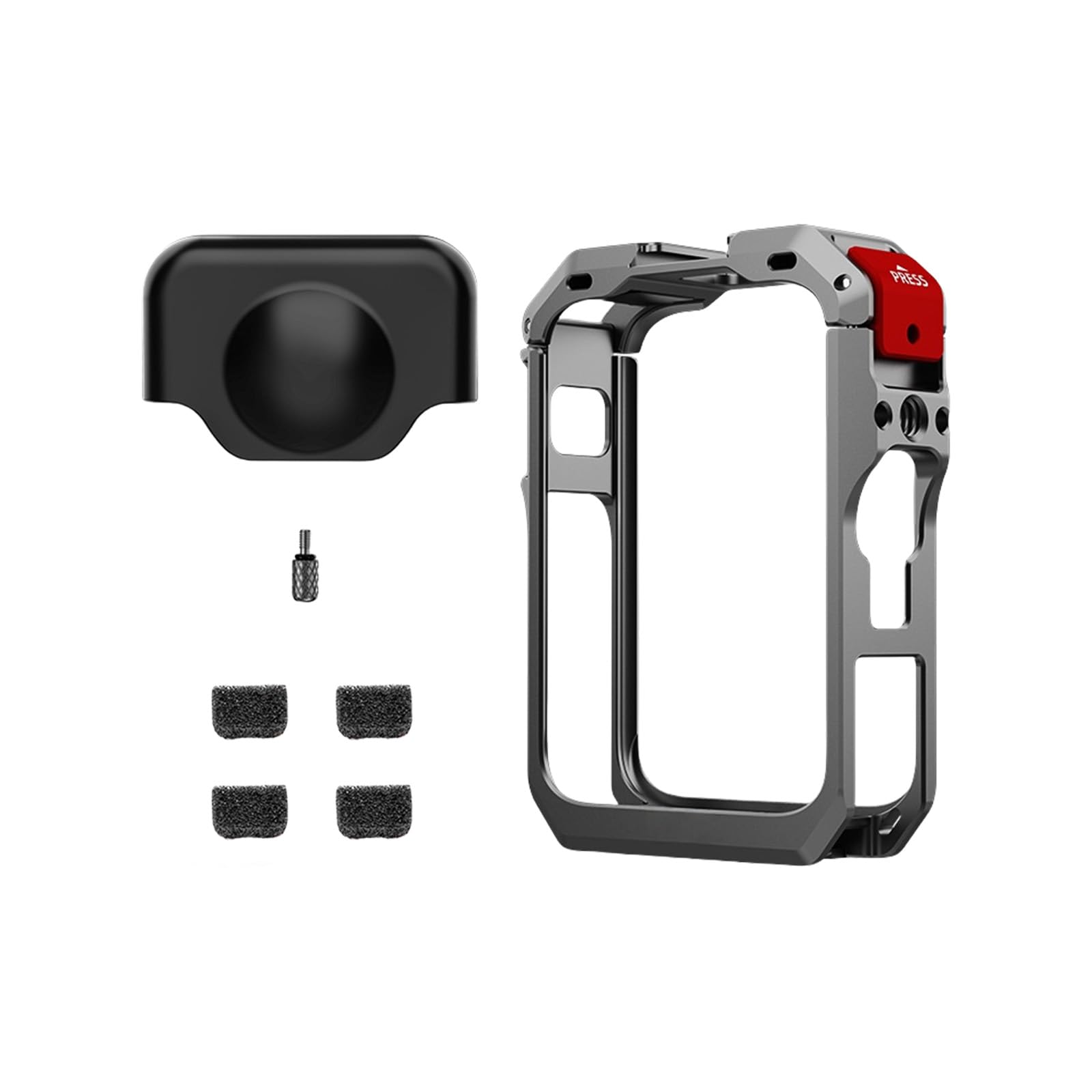 Boîtier multifonction en aluminium adapté pour les appareils photo à 360° améliorant le refroidissement, la portabilité compacte et l'intégration d'accessoires Cage de caméra antichoc