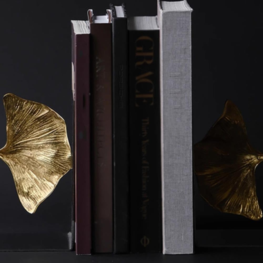 Podpórki do książek, metalowe podpórki do książek z drzewa miłorzębu, podpórki do książek na półki, do biblioteki biurowej Podpórki do książek