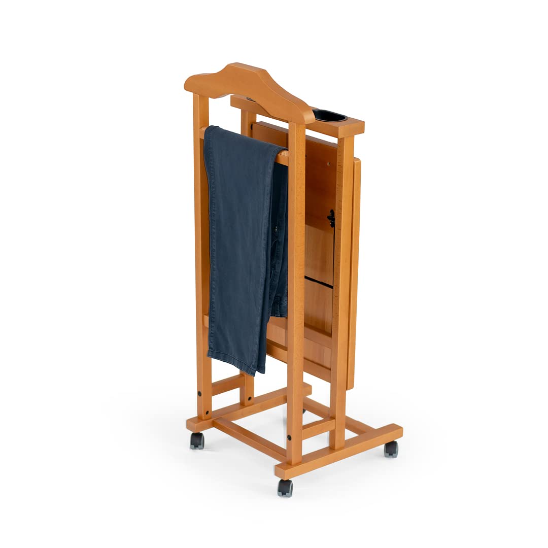 Arredamenti Italia Indossatore per camera da letto ALVARO, Legno - Con Vassoio - Chiudibile - Finitura Ciliegio Ar-It il cuore del legno