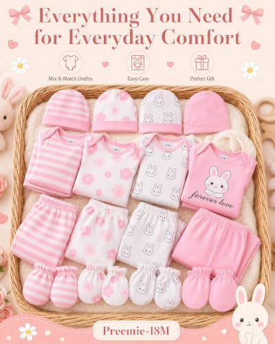 Image of Baby Boy Girl Clothes Preemie Newborn Must Have Infant Essentials Outfits 20 Piece Clothing 0-18 Months