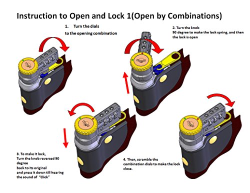 Prescription Medication Bag Combination Keyed Lock Travel Case (Red) - Thumbnail 2