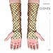 Yikisdy Gold Mermaid Gloves Fish Scale Arm Sleeve Fashion Gloves Costume Accessories for Women (Gold)
