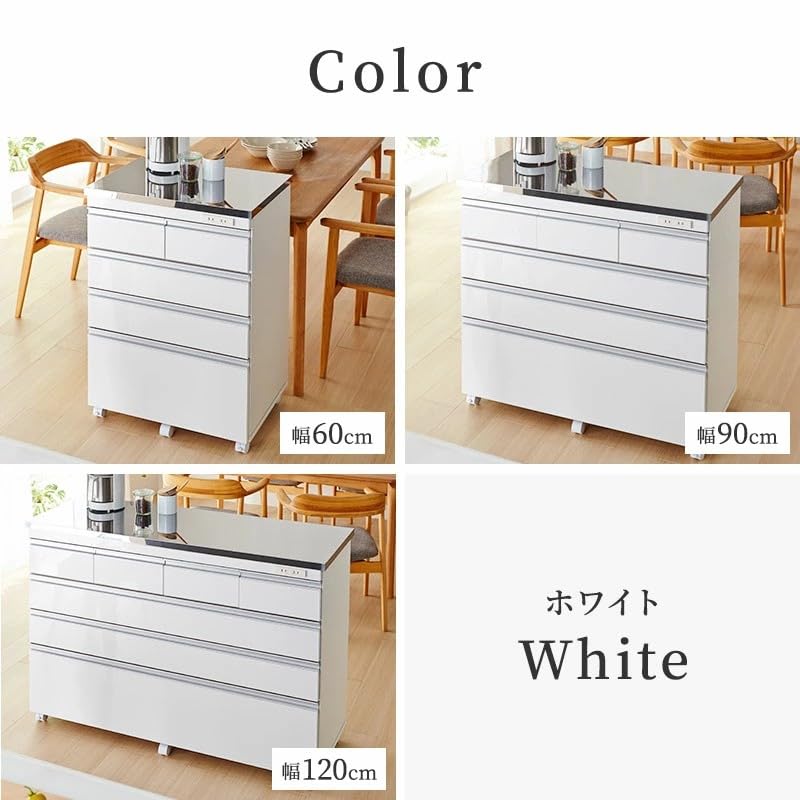 Amazon｜ステンレス天板鏡面キッチンカウンター 4段 完成品 幅60 