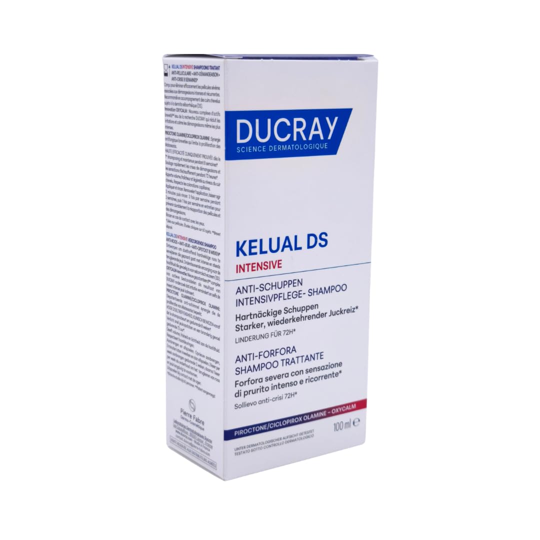 Kelual DS Intensive Anti-Schuppen Intensivpflege-Shampoo 100 ml | für schuppenanfällige & fettige Kopfhaut | bei Juckreiz & Schuppen | auch für gefärbtes Haar | mit Pharma Perle Duschgel (3x)