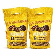 Mini Alfajores Chocolate Cookies, Dulce de Leche Filled Sandwich Cookies with Chocolate Coating, Gourmet Latin Dessert Treat, 16.7 oz Bags Pack of 2