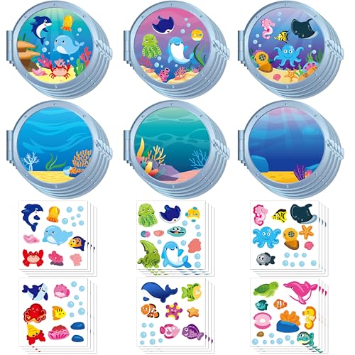 WATINC Sea Animal Scene Sticker Art Craft, Make Your Own Ocean Animals World Under the Sea Scene...