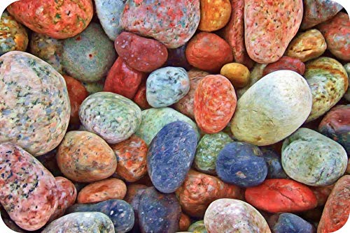 Coloured Pebbles - Glass Worktop Protector and Saver by Pearl Glass (60 x 40cm - Extra Large Size)