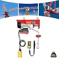 2 in 1 Electric Hoist, 110V 660LBS Winch with Wireless Remote Control, Single/Double Slings Galvanized Steel Steel Wire Hoist, 39.4ft Lifting Height, for Garage, Warehouses, Factories (660lbs)