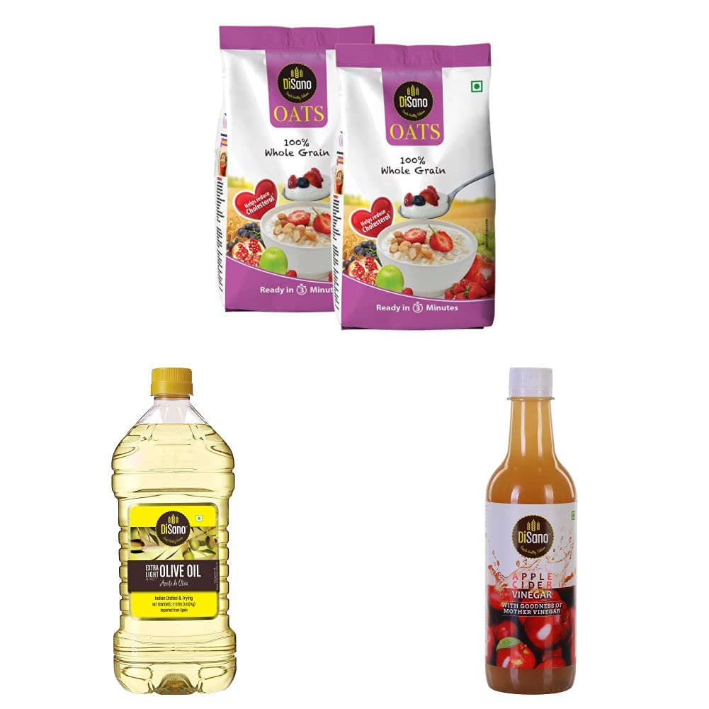 Buy Disano Oats, 100 wholegrain, Pouch 2 kg & Extra Light Olive Oil