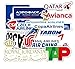 DZCYAN 52Pcs Airline Logo Stickers Aviation Travel Trip for Suitcase Laptop Luggage Car Moto PVC Waterproof Sticker