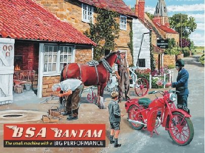 MIN22238 Trevor Mitchell - BSA Bantam metal advertising wall sign plaque