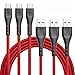Produktbild [3-Pack, 2M] Micro USB Kabel, CABEPOW Micro USB Ladekabel auf USB 2.0 Nylon High Speed Sync Ladekabel für Android, Smartphones, Samsung Galaxy Note, Huawei,Sony,Blackberry,HTC,LG,Kindle und mehr - Rot