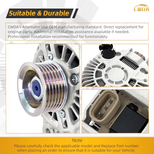 Image of 20288N Alternator 12V 100A Compatible with 2013-2023 Mazda & Toyota & Scion | CX-5 CX5 2013-2019 /2022-2023, 3 2014-2018, 6 2014-2021, CX-3 2016-2021,MX-5 Miata & Yaris,Yaris iA & iA