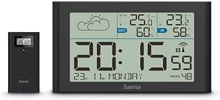 Weather station "Sylt", with outdoor probe, radio, alarm clock, black