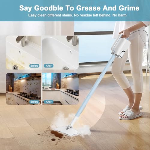 Rotated Steam Mop Cleaner in Action on Floor
