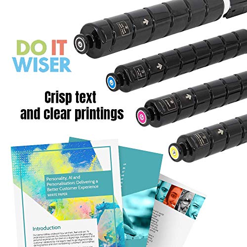 Do It Wiser Compatible Toner Cartridge Replacement for Canon GPR-53 GPR-53BK GPR-53C GPR-53Y GPR-53M C3325 C3325i C3330 C3330i C3525i C3530i (4 Pack)