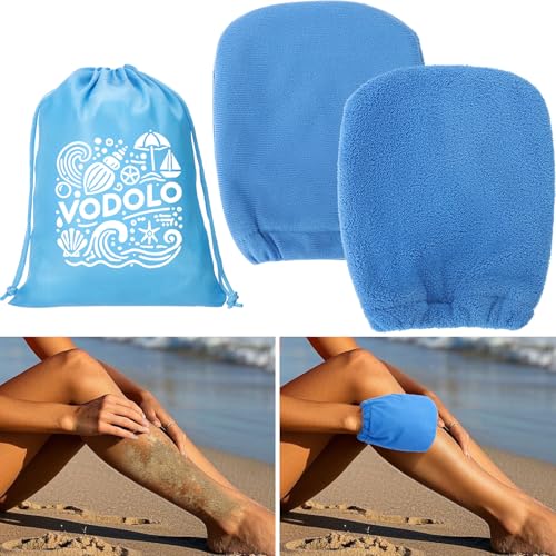 Vodolo 2 in 1 Sand Remover for Beach,2Pcs Sand Wipe Off Mitts for Beach,Beach Vacation Essentials...