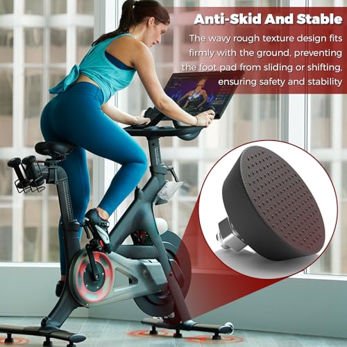 (4 Pack)Upgrade Stainless Steel 3/8\" Leveling Screws, for Peloton Exercise Bike Support Foot Pad, Anti-Slip Shock-Absorbing, Sound-Proof Rubber Spin Bike Foot Pads, for Peloton Bike Replacement Parts