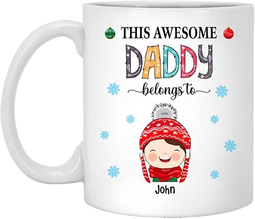 Miniatura 73 de Yeh Gift Tazas de Navidad personalizadas. Taza de café personalizada con tu nombre y nombre de miembro de la familia. Regalos familiares para Ver