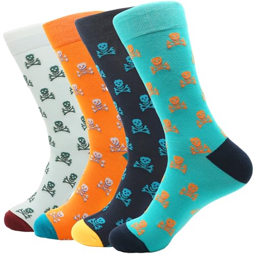 4 Pares Calcetines Hombre Divertidos con Dibujos, Calcetines