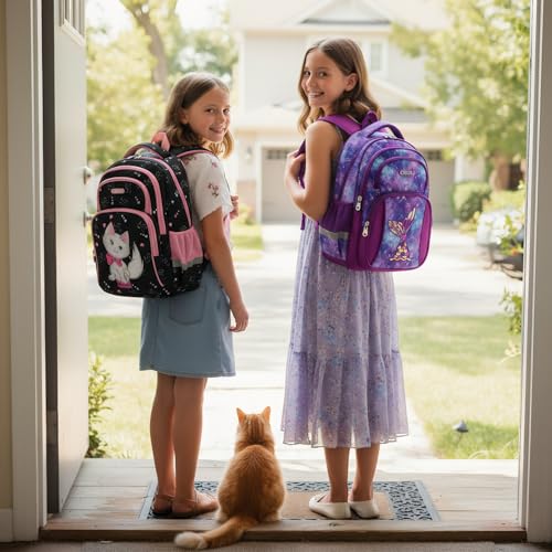 Image of Cusangel Backpack for Girls Boys School Bookbags Kindergarten Elementary Lightweight Waterproof Multifunctional Large Capacity for Backpack (16 inch Fun Prints)
