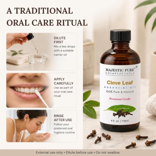 Image of Majestic Pure Clove Essential Oil for Diffuser - 4 Fl Oz | 100% Pure & Natural Essentials Oils for aromatherapy, massage blends and DIY home fragrance projects and room sprays